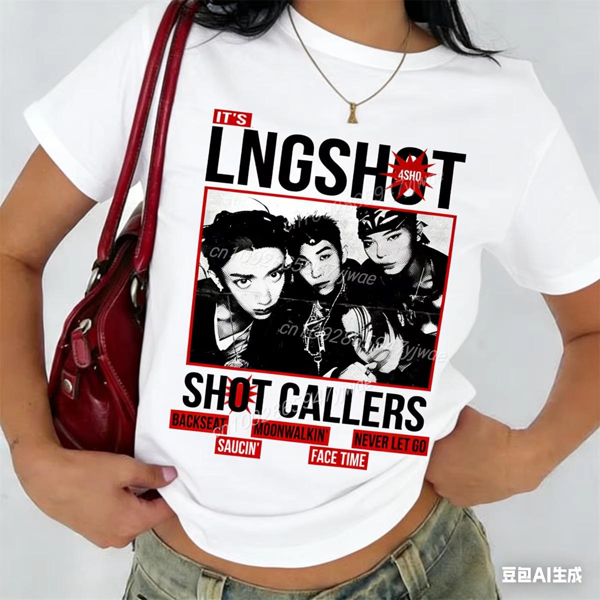 

LNGSHOT Portrait Graphic T-Shirt Ohyuan Woojin Louis Ryul Kpop Fashion Retro Fan Shirt Summer Adult High Quality T-shirt XL