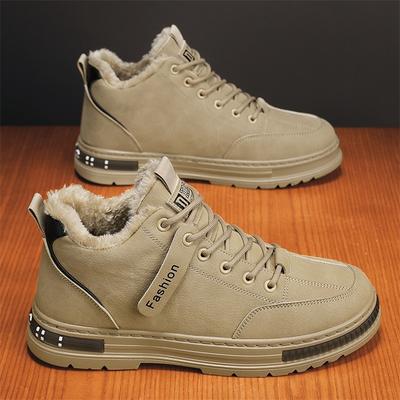Herrenschuhe Frühling neu kältefest und warm hochgeschnittene Baumwollschuhe modisch vielseitig abriebfest rutschfest dicksohlige Arbeitsschutzschuhe Herren