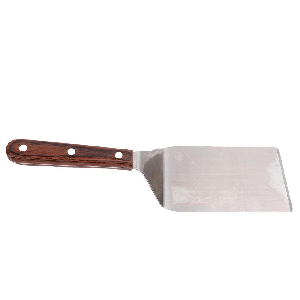 Frying Spatula Wood Handle Stainless Steel Multifunctional Shovel for Barbecue Grill Kitchen