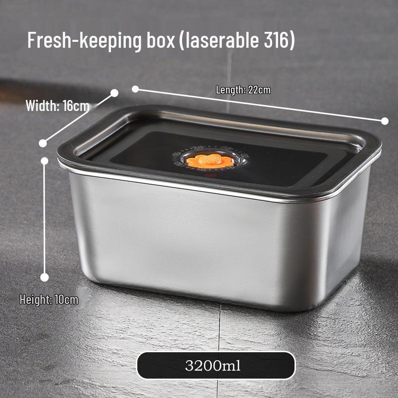 Pojemnik na żywność 304 ze stali nierdzewnej, szybkozamrażający, utrzymujący świeżość i smak, z pokrywką - Szczelny pojemnik do przechowywania żywności w lodówce i zamrażarce