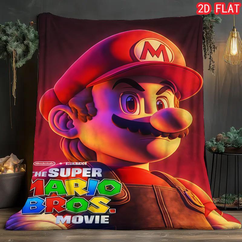 Super Mario Inspired Flannel Blanket Warm Cozy Throw Ideal Gift for Game Fans Kids Friends THW