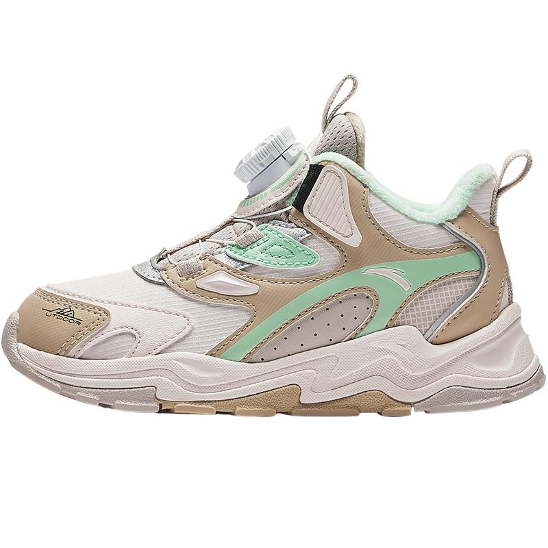 Anta Kids Trendy Fashion Fleece Warm Wear-Resistant Non-Slip Mid-Top Running Shoes Kids Sneaker Off-White A22449939-2