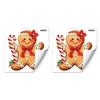 2Pcs Christmas Cookie Man Toilet Cover and Wall Stickers Set with Glow In the Dark Feature for Festive Bathroom Decor