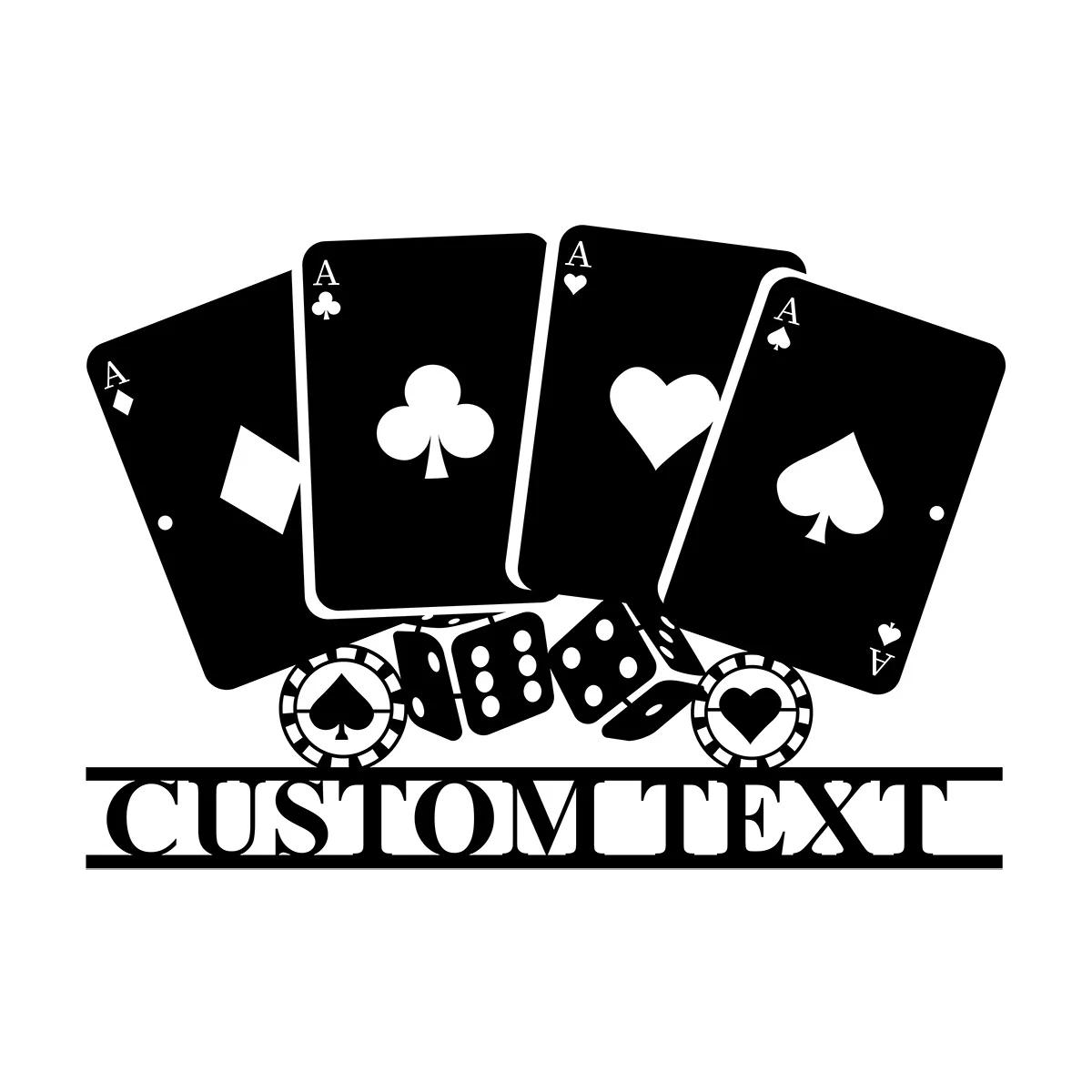 

Metal Wall Art Poker Player Gift Casino Decor Playing Card Sign Man Cave Game Room чорний