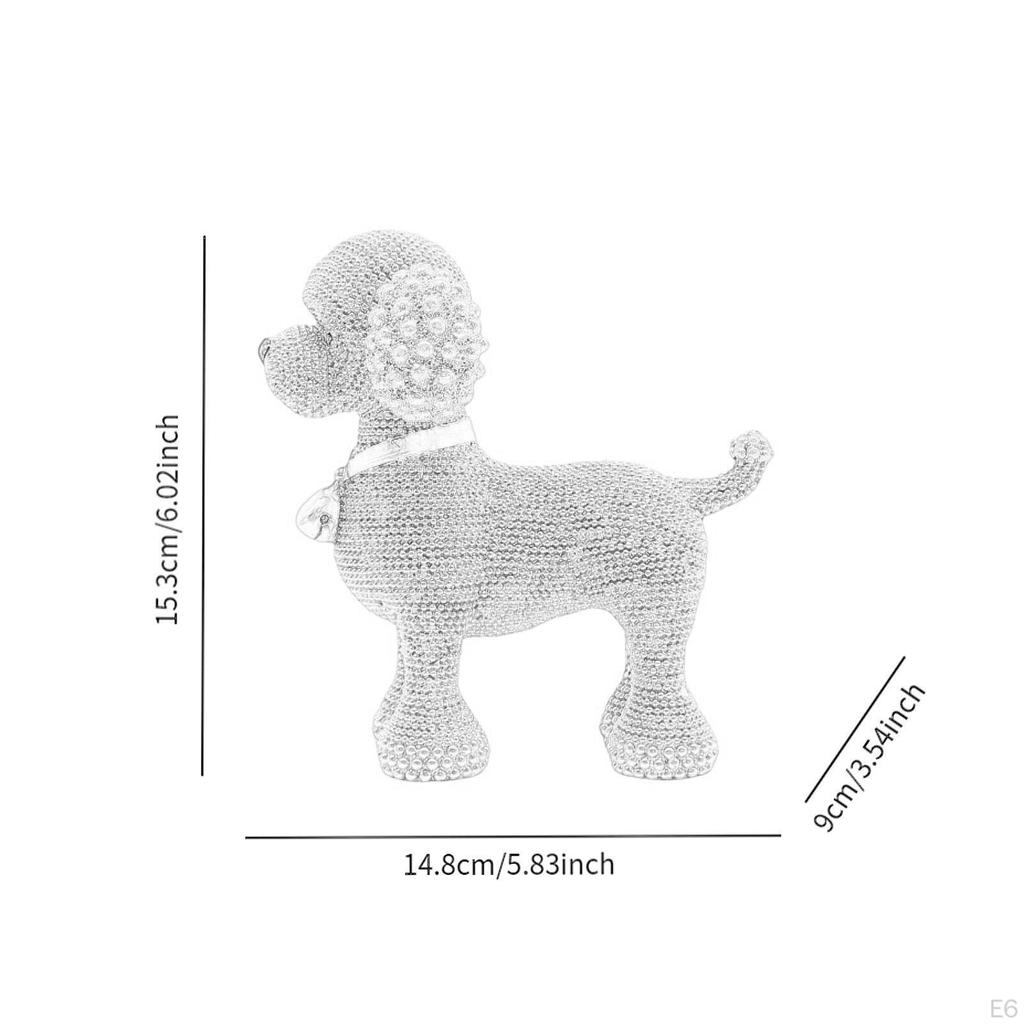 Beaded Canine Resin Sculpture for Home Office Decor