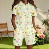 Children's Casual Fashion Shirt Button Top Shorts Set