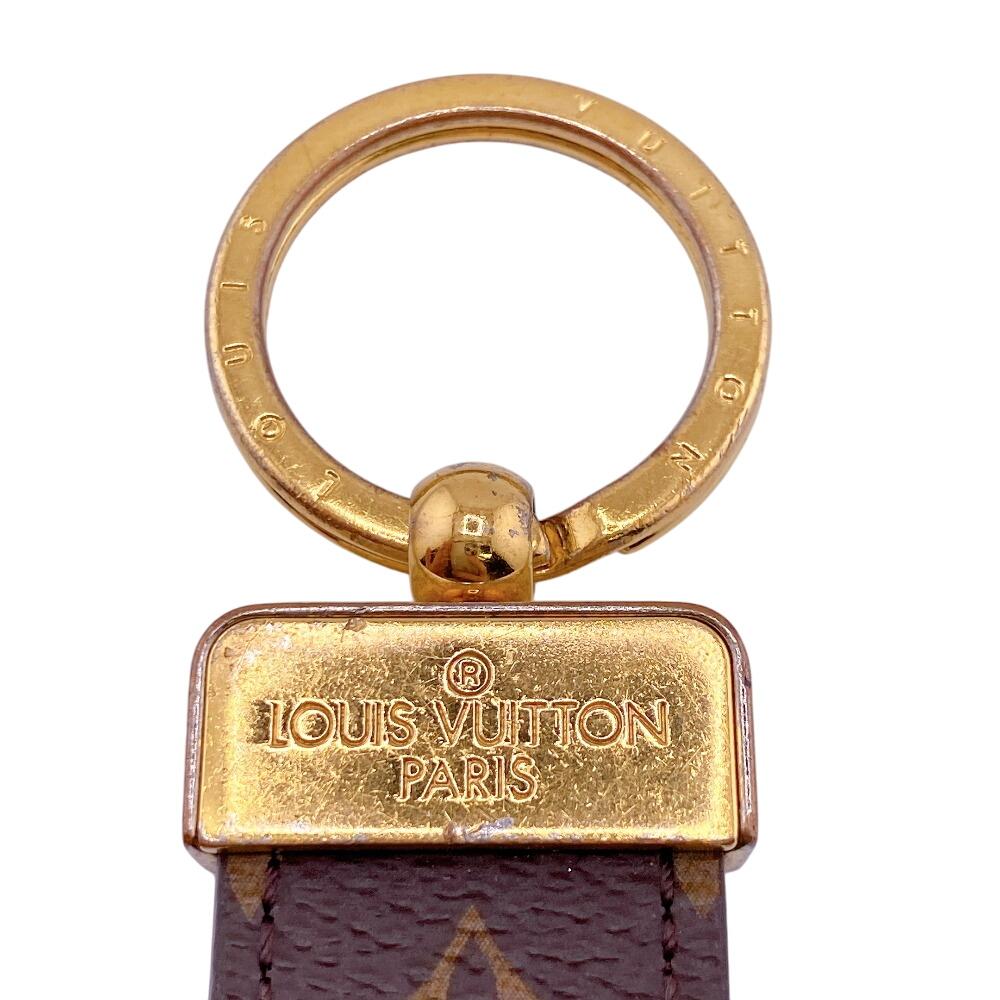 LOUIS VUITTON M65221 Charm key ring Monogram leather Porte Cledragonne Other accessories Brown leather unisex Used