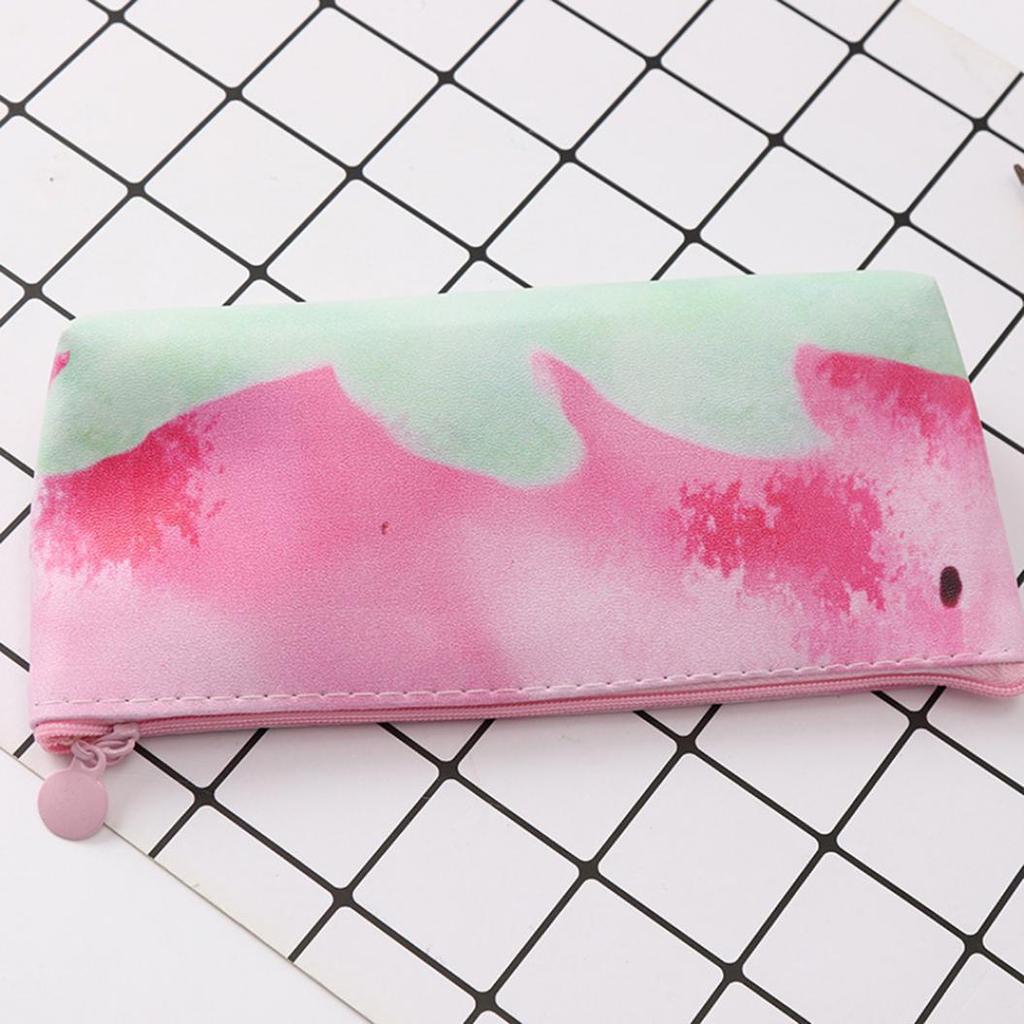 Härlig Strawberry Faux Läder Pennfodral Väska Girls Brevpapper Skolmaterial