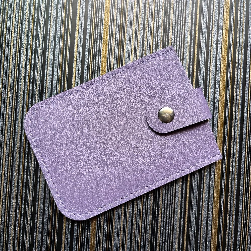 

Выдвижной держатель для карт Портативная сумка Многослотовый для ID и банковских карт Искусственная кожа Качественный картхолдер фиолетовый