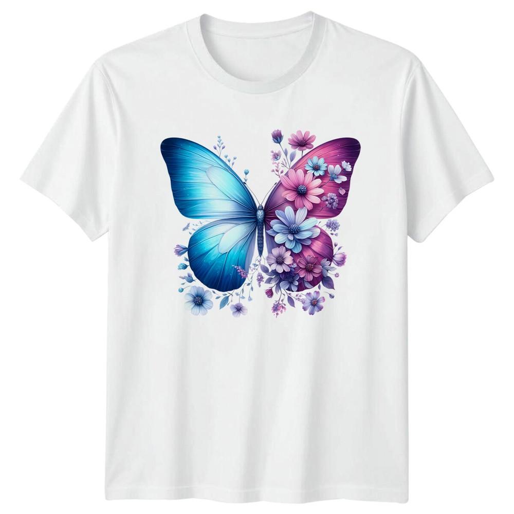 

Butterfly Floral Nature Animals Mens TShirt Womens Tee Graphic Unisex Top Unisex T-Shirt XL