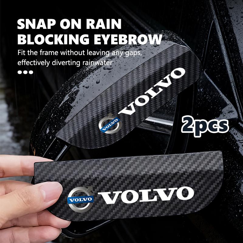 For Volvo Carbon Fiber Car Rearview Mirror Rain Eyebrow Cover Sunvisor Accessories XC90 V90 V60 XC60 S80 S60 S90 C40 XC40 V70