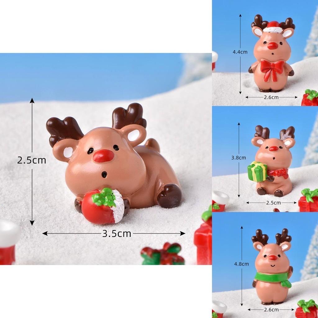 Charming Resin Christmas Reindeer Gift Box Diy Mini Landscape Decoration