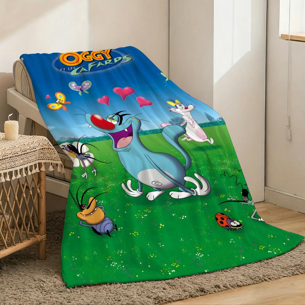 O-oggys and the Cockroaches Throw Lightweight 240g Flannel Blanket Soft Skin-friendly for Summer Cooling