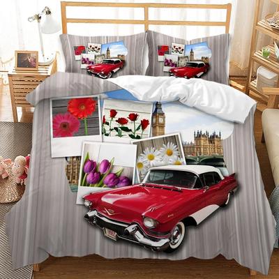 Lusso Nuovo Set Copripiumino Stampa 3D Auto da Corsa per Ragazzi Set Copripiumino Sport Estremi Copri Trapunta Queen Size Auto Sportiva