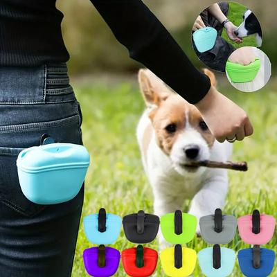 Silikon-Trainings-Hüfttasche für Hunde, tragbare Aufbewahrungstasche für Futterbelohnungen, Leckerli-Tasche für Welpen mit magnetischem Clip, Zubehör für Haustierausflüge