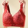 Large Size Bra Women's Lace Thin Full Cup Bra No Steel Ring Gathered and Gathered Accessory Push Up Bra