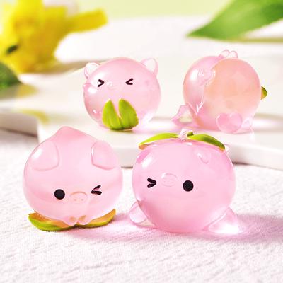 Glow-in-light Decorative Item Cute Little Pig Peach Car Decorative ItemResin Handicraft