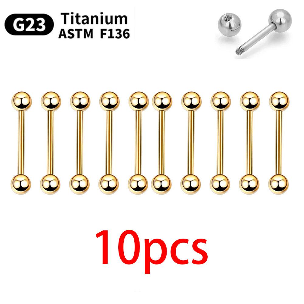 1/10pcs External Internal thread Piercing Jewelry G23 Titanium 14G 16G Long Industrial Barbell Ring Tongue Sexy Barbell