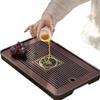 Bamboo Tea Tray with Drainage & Storage