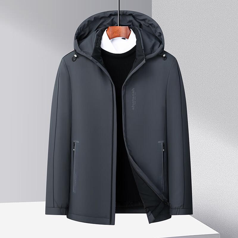

Men s Detachable Hood Mid-Length Casual Jacket 175/L