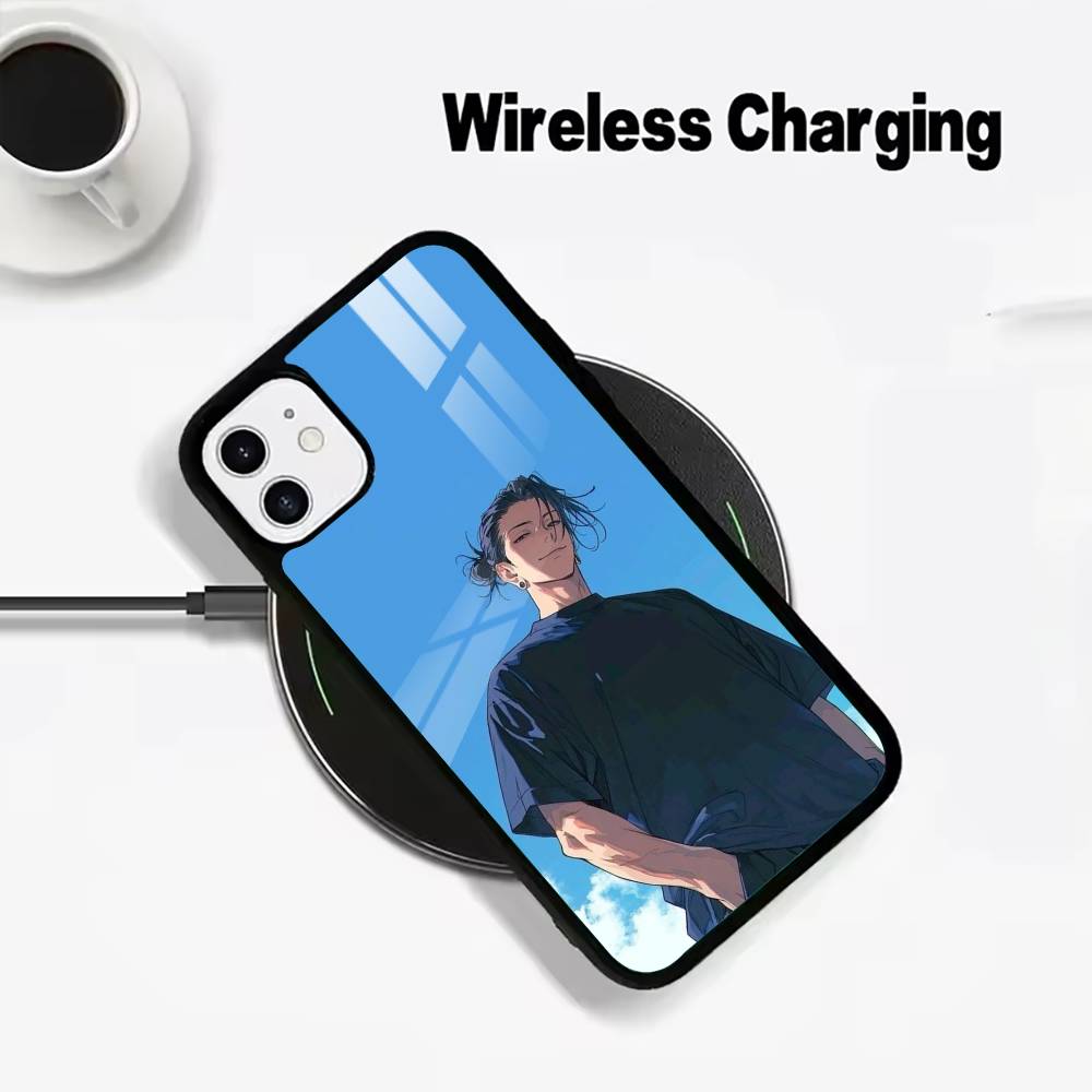 

J-J-ujutsu Kaisen-S-uguru- Geto Wireless charging phone case compatible with iPhone 17/16/15/14/13/12/11 iPhone16Pro