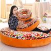 38/60cm Donut Food Toy Colorful Stuffed Ring Shaped Decor Plushie Head Pillow Seat Cushion for Chair Indoor Floor Sofa Gift