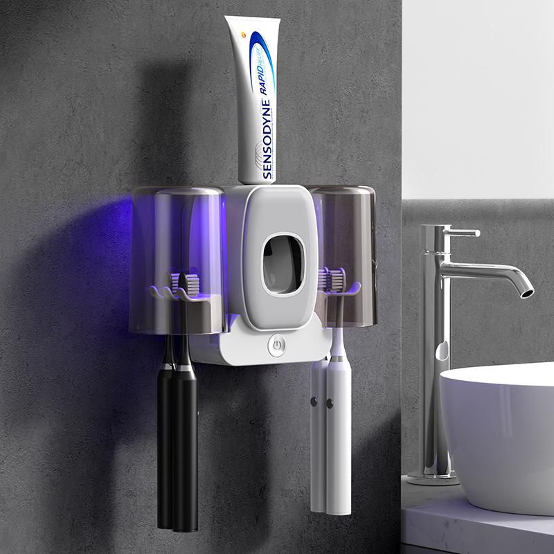 

Ultraviolet Sterilization Wall-Mounted Toothbrush Holder with Transparent Gargle Cup 60*43.5*45 CM