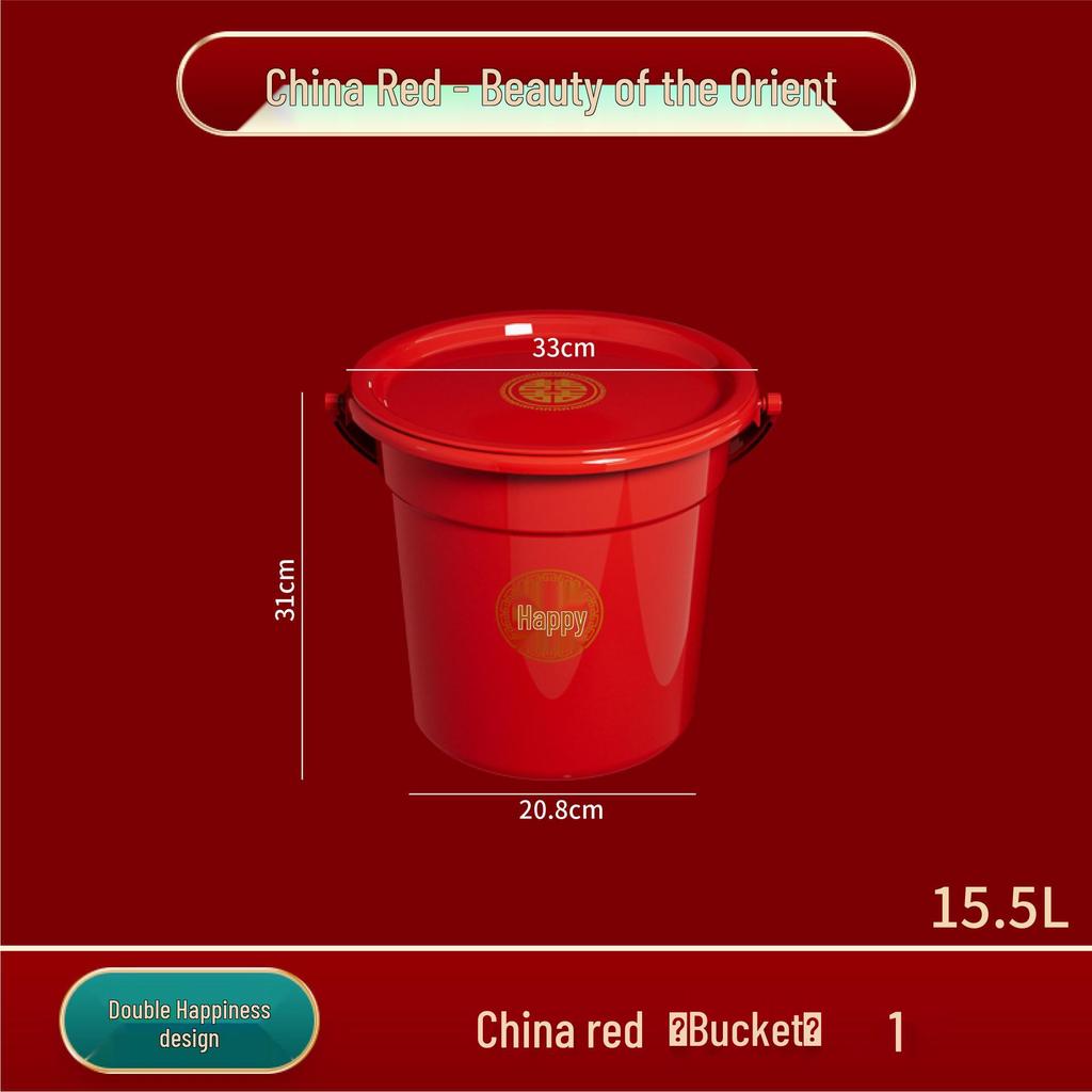 Red Wedding & Housewarming Joy Buckets - Large Plastic Pair in Vibrant Red