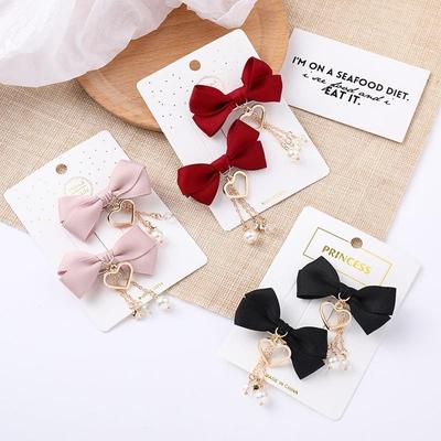 Set 1 Paio Forcina Fiocco Pendente Cuore Rosso Clip Coppia Ragazza Cuore Carina Accessori Capelli Coda di Cavallo Fermagli Capelli Femminili per Donne
