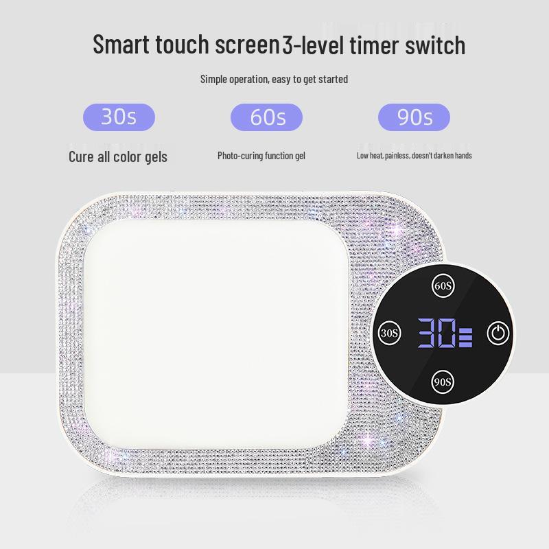 New Rechargeable Diamond Nail Lamp: Fast-Drying, High-Power UV Light with Hand Rest for Gel Polish Therapy.