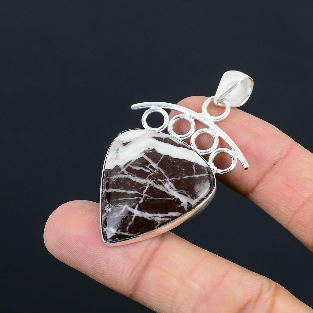 Daughters Day Sale 925 Sterling Silver Pear Coconut Jasper Gemstone Wife Pendant