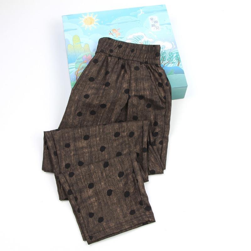 

Xiangyunsha medium and old women s pants summer nine-point pants high-waisted Harlan pants versatile mother pants loose casual pants 2XL [recommended 85-50kg]