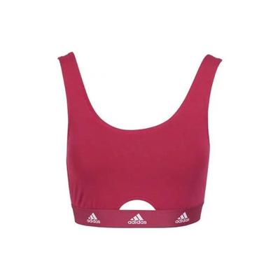 Buchstabendruck Rundhals Slim Fit Sport-BH Damen Sport-BH Burgunderrot 4A1H77-502