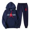 Hoopsport Men Hoodie & Jogger Set, Dynamic Jumping Basketball Athlete Graphic on Hoodie & Pants, Thick Fleece Sport Tracksuit for Weekend Relaxing