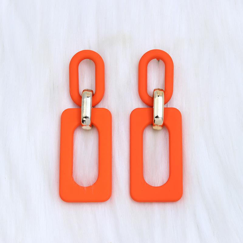 Rectangle Hollow Splicing Acrylic Earrings Stud Earrings Retro Personality Niche Earrings Ear Jewelry Women