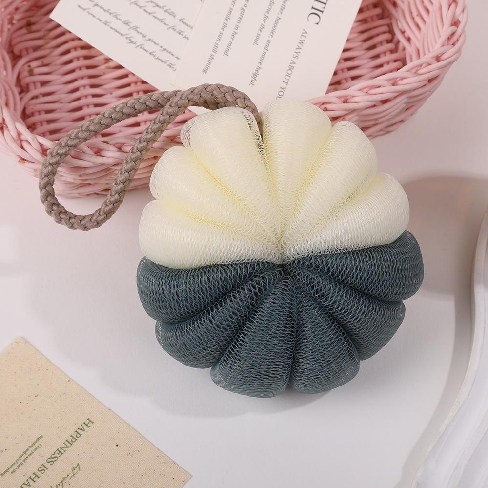 Dual-Color PE Bath Sponge - Durable, Super Soft Lathering Net for Hanging in the Bathroom 10cm Diameter темно-серого