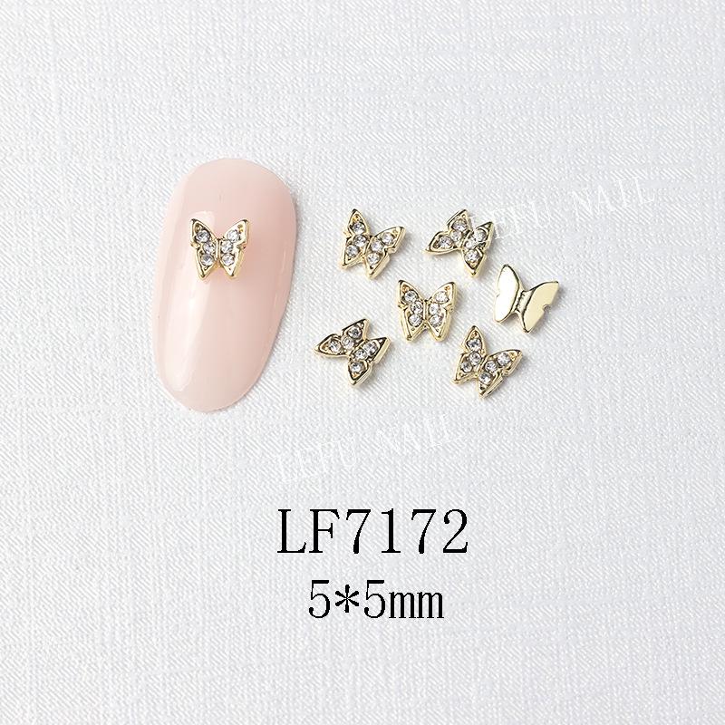 3D Metal Butterfly Nail Art Decorations with Mini Rhinestones