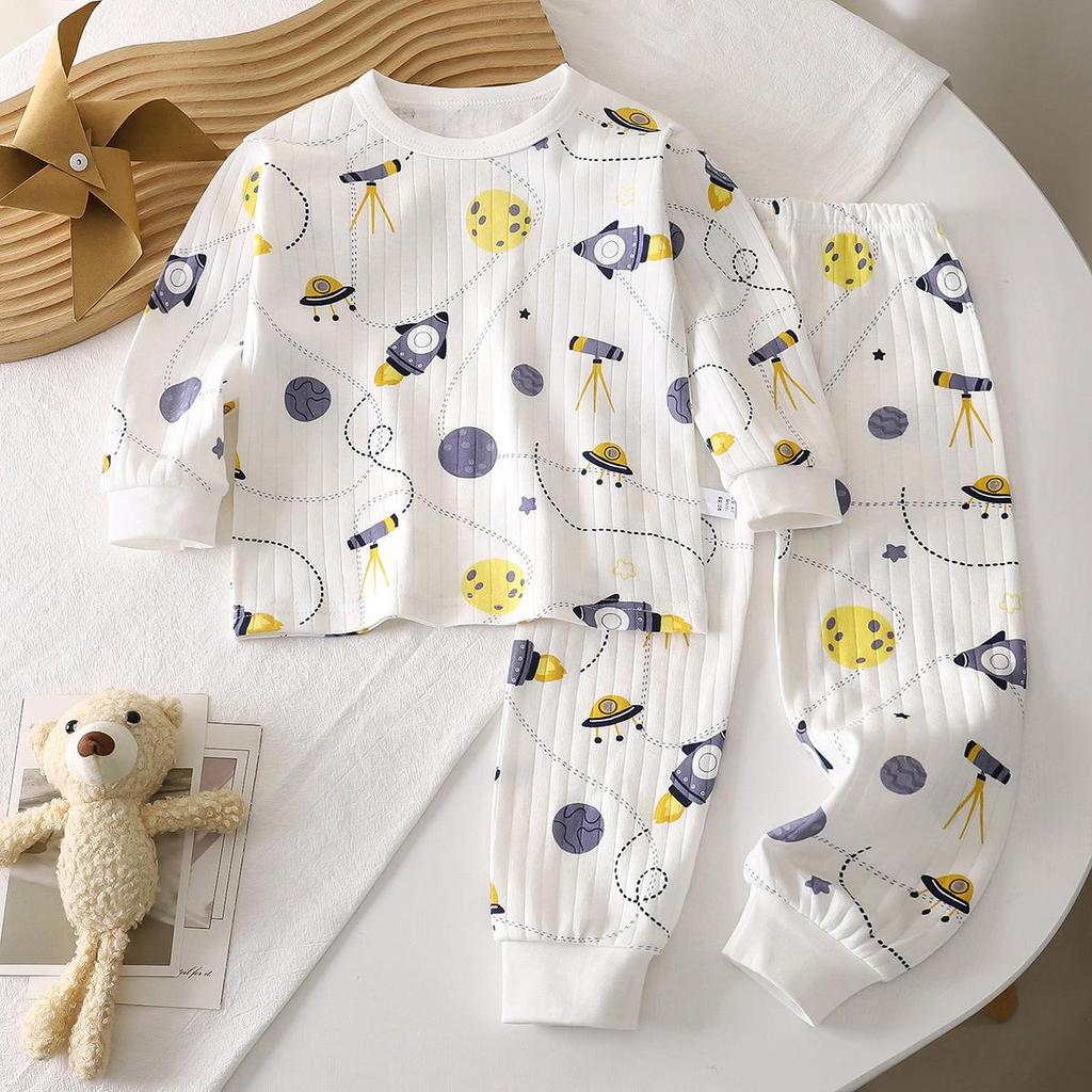 Children's Underwear Sets, Pure Cotton Autumn New Style Baby Boys' Home Clothes, Girls' Pajamas, Long Johns and Long Johns Children's Clothing