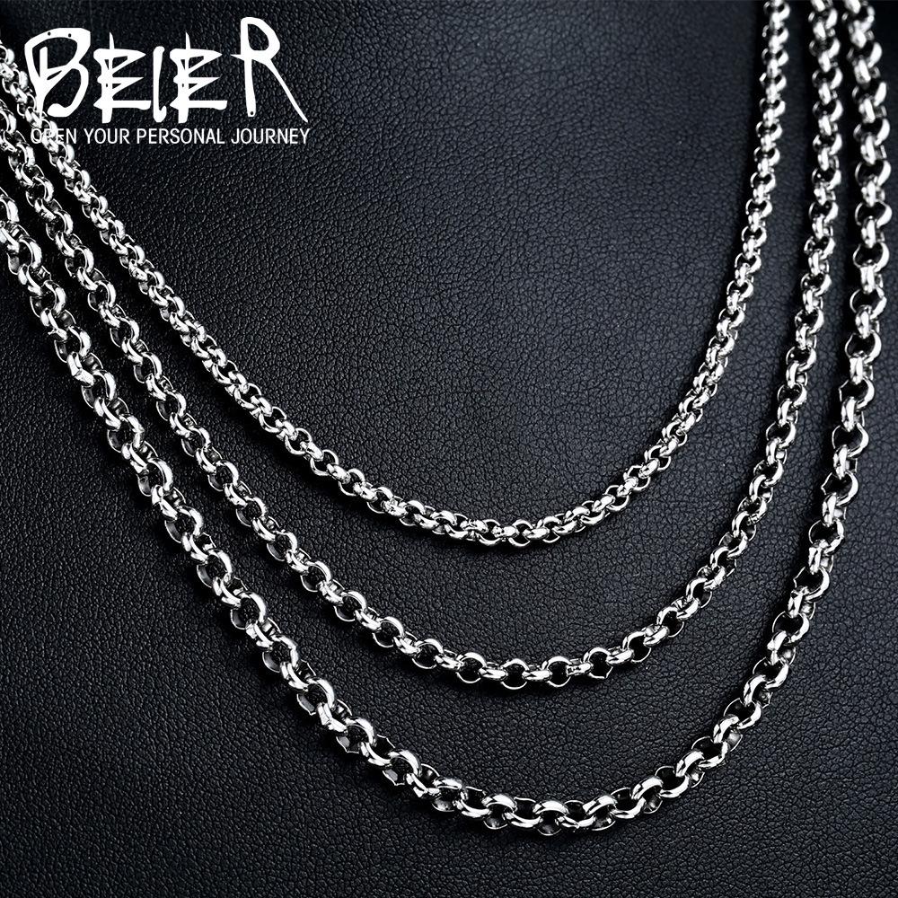 

Beier Simple & Trendy Titanium Steel Unisex Necklace with Pendant Width 3.5mm, Length 45cm