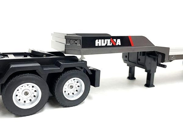 Huina Toys 1552 832mm Long Scale RTR Heavy Equipment Trailer with Power Shovel and Backhoe Figure 2.4GHz 9-Channel 1/18 3-Axle 2-Differential