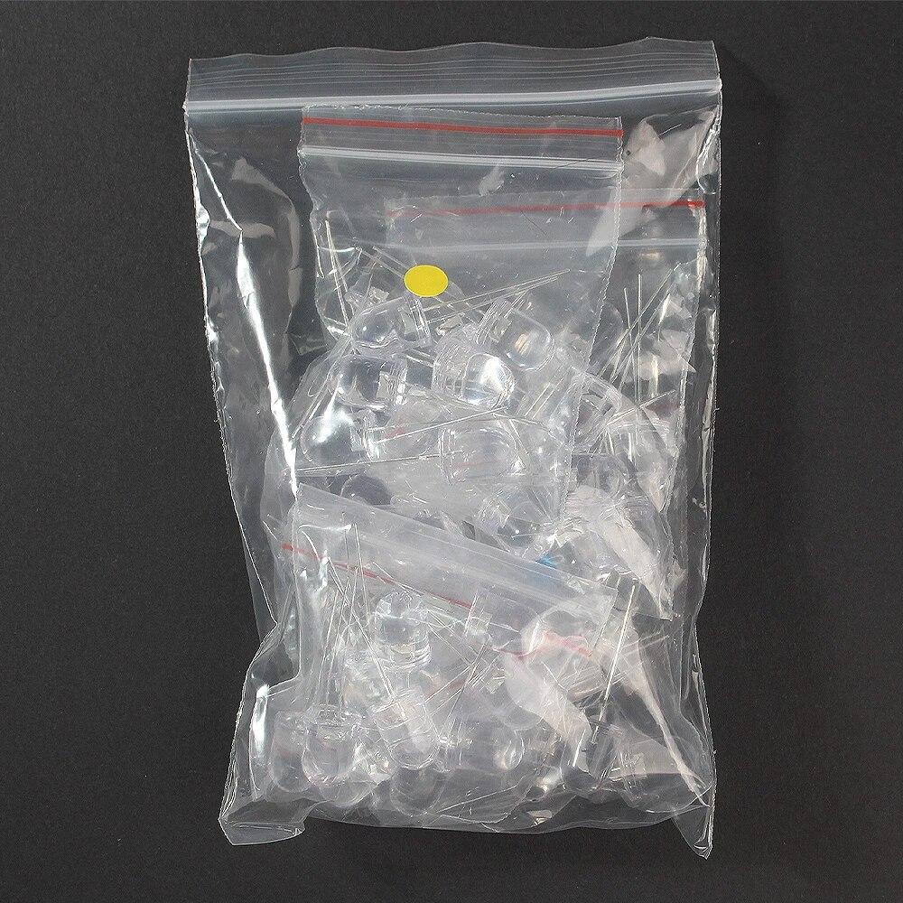 50pcs/100pcs LED Diode 3mm 8mm 10mm Clear Bright Multicolor Light Emitting Diodes Kit 5 Colors Red/Green/Blue/Yellow/White