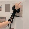 Elegant Lace Trim Flare Arm Sleeves With Ballet and Ribbon Design For Dance And Theme Event Dressingup Anime Armwear