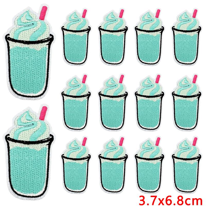 10pcs Wholesale Cute Food Series Embroidery Patches Diy Cartoon Iron On Patches For Clothing Sew Stickers Badge Applique