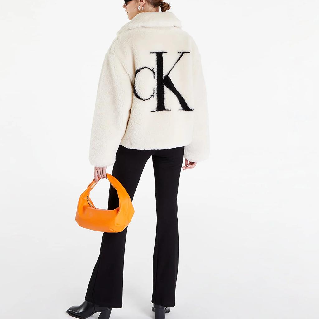 Calvin Klein Logo Print Zip-Up Jacket Women jackets Off-White J20J219842-ACF