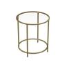 VASAGLE Round Side Table, Tempered Glass End Table With Golden Metal Frame, Small Coffee Table, Bedside Table, Living Room, Balcony