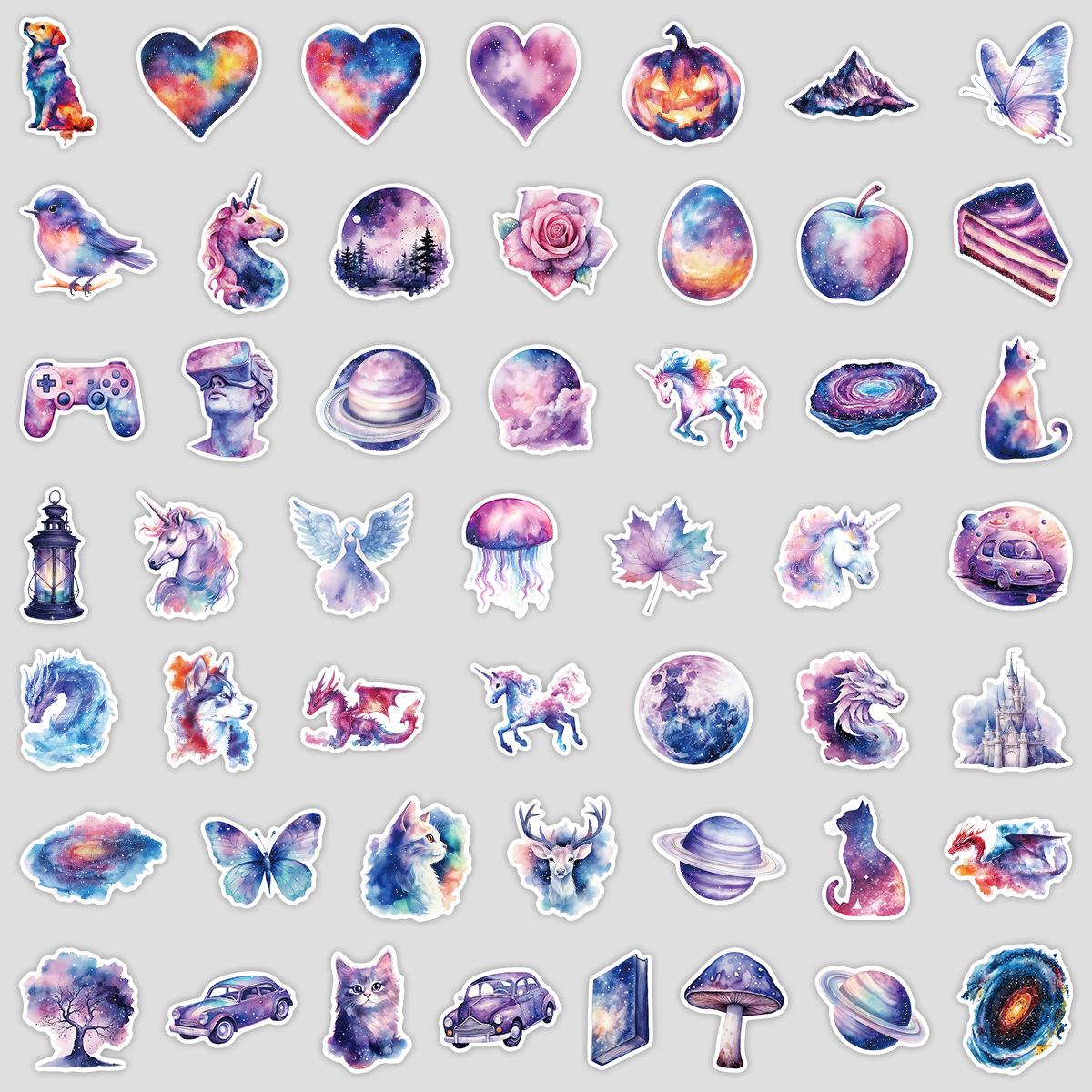 50 Starry Sky Series Graffiti Stickers: Waterproof Decorative Stickers for Notebooks and Phones