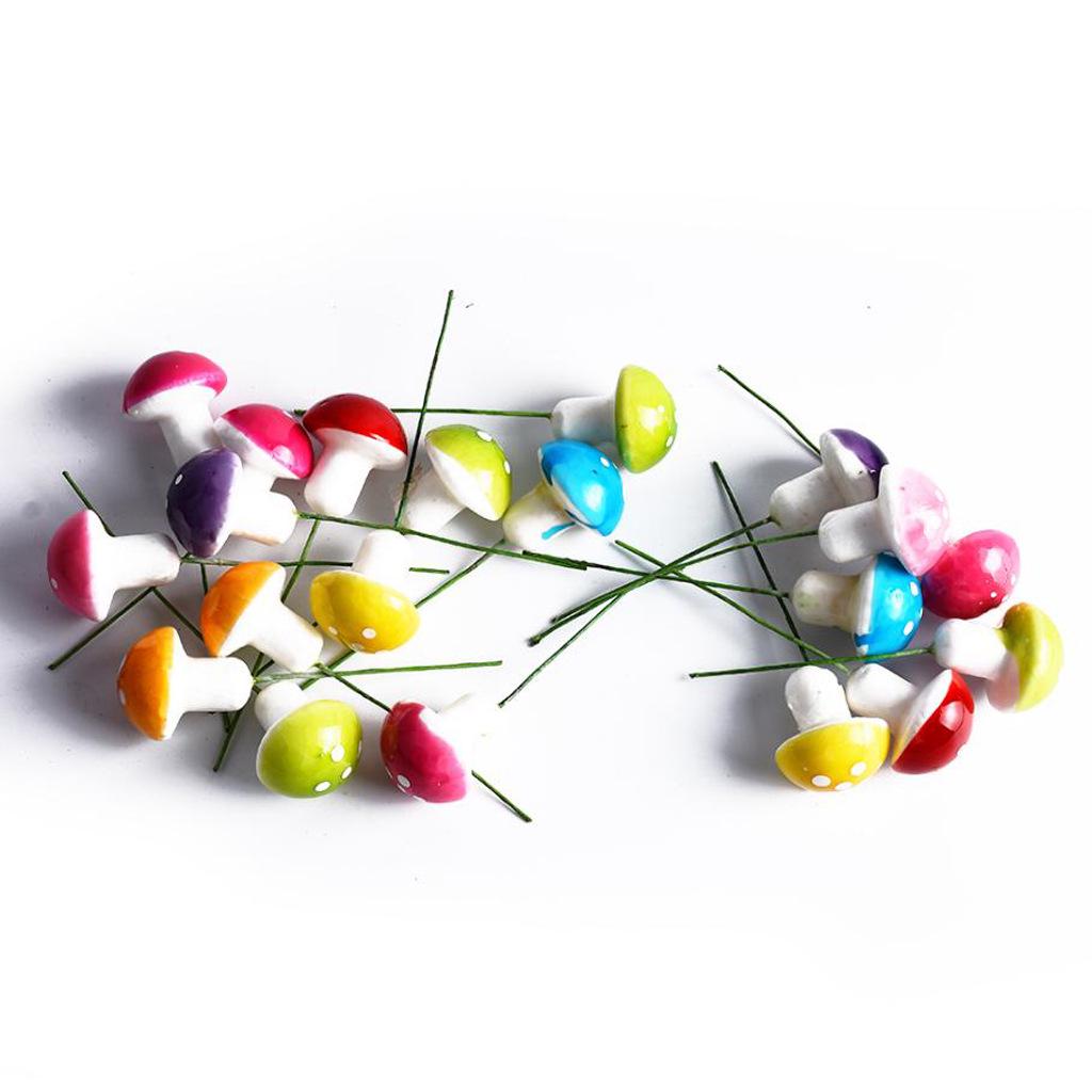 Colorful Foam Mushroom Bonsai Ornaments - Small Potted Plant Accessories for Micro Landscapes