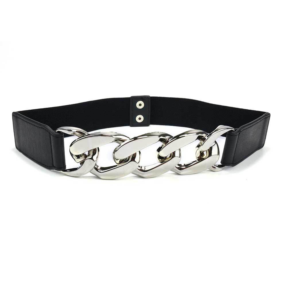 Belt Women'S Decoration Premium Metal Chain Women'S Belt Punk Wide Waist Seal Elastic Elastic Band