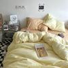 60 Thread Count Washed Cotton Solid Color Woven Four Piece Bed Sheet Fitted Sheet Style Simple and Fresh Three Piece Student Bed Set