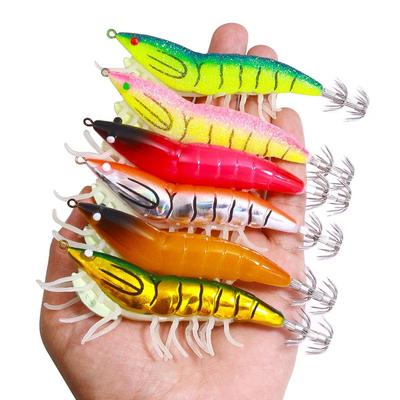 12 cm 22,4 g Gamberetti luminosi esca da pesca Calamari Maschere Leurre Calamari Polpi Seppie esca Calamar 3.5 # gancio